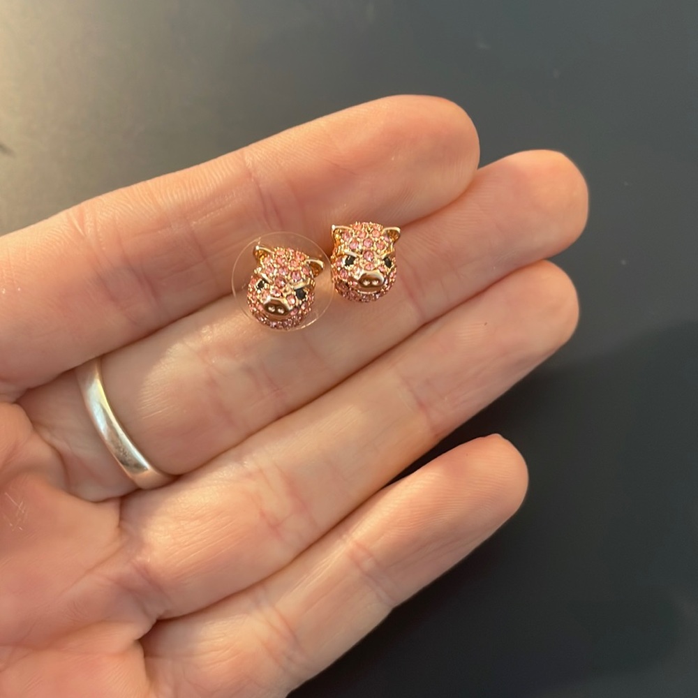 Kate spade pave pig earrings
